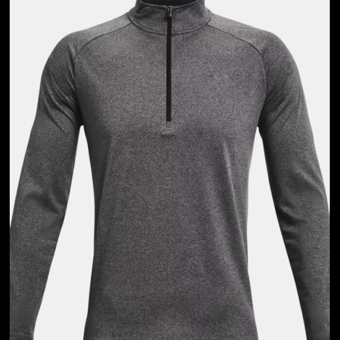 ⁦Under Armour Men's Tech™ ½ Zip Long Sleeve تيشيرت اندر ارمور بأكمام طويلة للرجال لون رمادي⁩ - الصورة ⁦5⁩