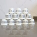 طقم فناجين قهوة عدد 12 لون أبيض بتصميم كوفية