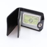 ⁦جزدان جلد للرجال لون أسود 11*8.5 سم⁩ - الصورة ⁦5⁩