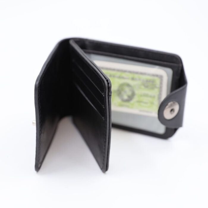 ⁦جزدان جلد للرجال لون أسود 11*8.5 سم⁩ - الصورة ⁦7⁩