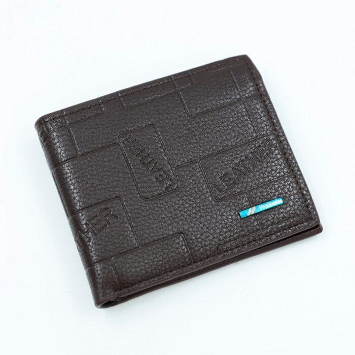 ⁦جزدان جلد للرجال لون أسود 12*9.5 سم⁩ - الصورة ⁦2⁩