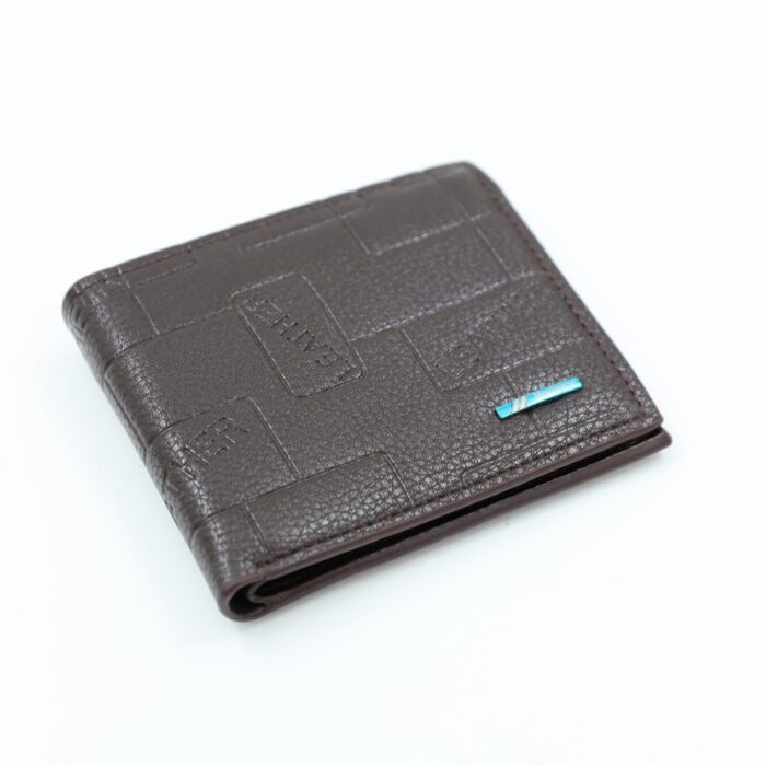 ⁦جزدان جلد للرجال لون أسود 12*9.5 سم⁩ - الصورة ⁦4⁩