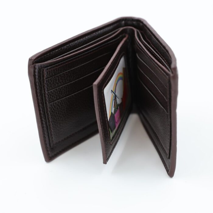 ⁦جزدان جلد للرجال لون أسود 12*9.5 سم⁩ - الصورة ⁦8⁩