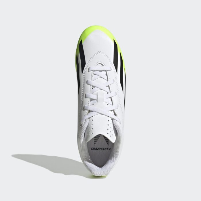 ⁦Adidas Kids X Crazyfast.4 Flexible Ground Boots - White⁩ - الصورة ⁦2⁩