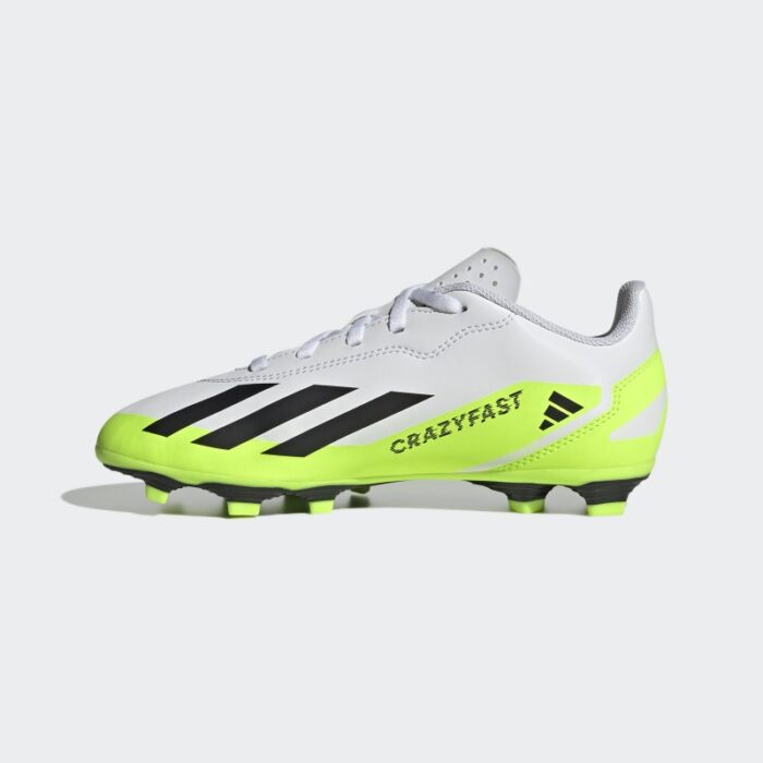 ⁦Adidas Kids X Crazyfast.4 Flexible Ground Boots - White⁩ - الصورة ⁦4⁩