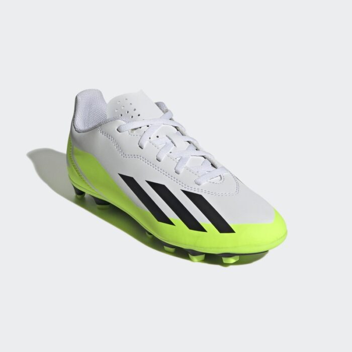 ⁦Adidas Kids X Crazyfast.4 Flexible Ground Boots - White⁩ - الصورة ⁦5⁩