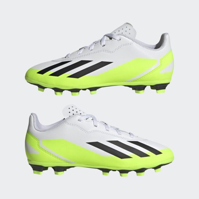 ⁦Adidas Kids X Crazyfast.4 Flexible Ground Boots - White⁩ - الصورة ⁦9⁩
