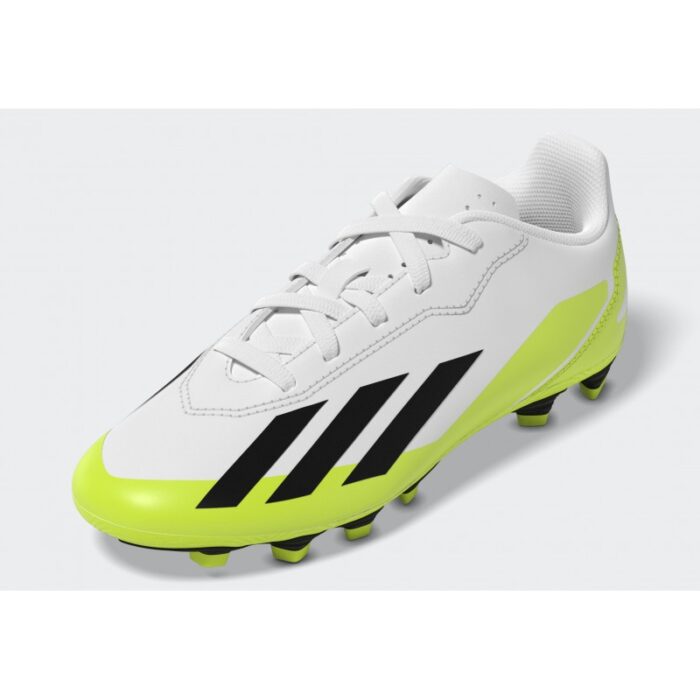 ⁦Adidas Kids X Crazyfast.4 Flexible Ground Boots - White⁩ - الصورة ⁦10⁩