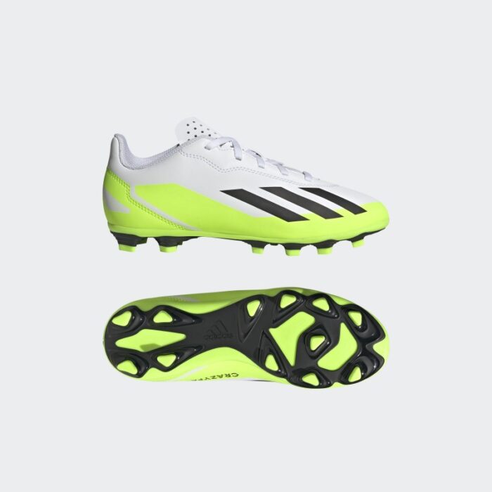 ⁦Adidas Kids X Crazyfast.4 Flexible Ground Boots - White⁩ - الصورة ⁦11⁩