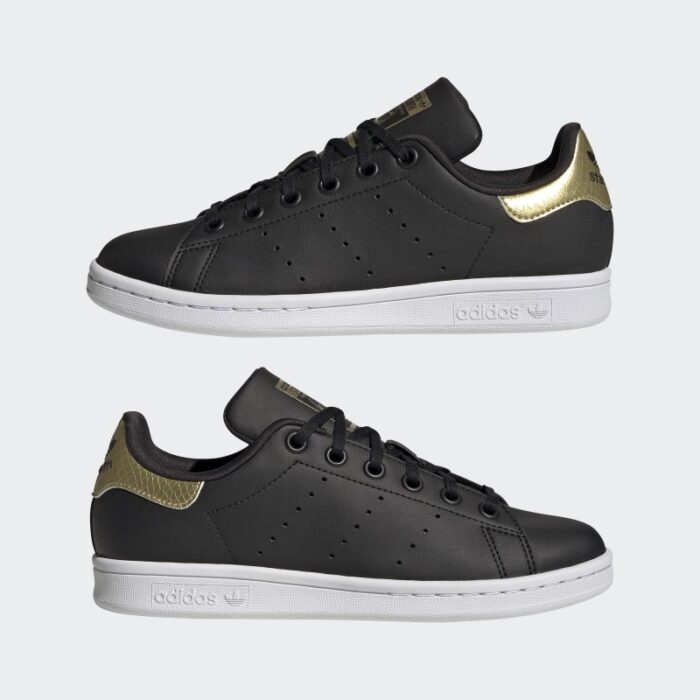 ⁦Adidas Womens' Stan Smith Shoes - Black⁩ - الصورة ⁦10⁩