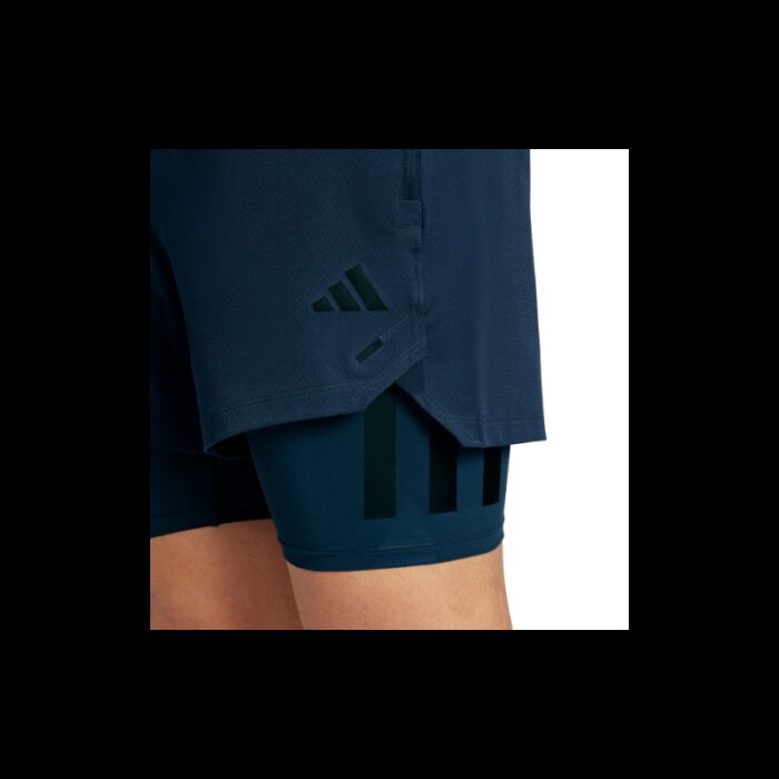 ⁦adidas Power Workout Two-in-One Shorts - Blue⁩ - الصورة ⁦2⁩