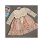 ⁦فستان بناتي بأكمام طويلة للأطفال لون أوف وايت وبيج⁩ - الصورة ⁦5⁩