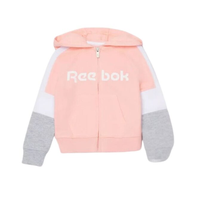 ⁦Reebok Girls' Big Logo Jacket- Pink- جاكيت ريبوك للأطفال لون زهري⁩ - الصورة ⁦4⁩