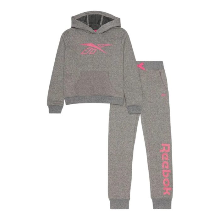 1033755251_67dc80b6c60cb Reebok Kids' Big Intl 2Pc Grindle Tracksuit- طقم رياضي ريبوك تود انتل قطعتين للأطفال لون رمادي - الصورة 1
