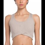 Reebok Womens' Studio Rib Crop Ash Bra