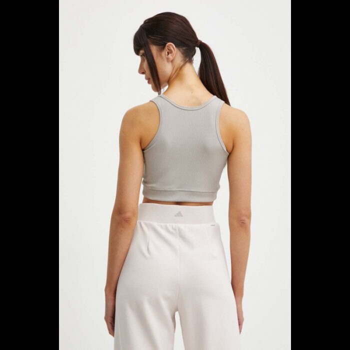 ⁦Reebok Womens' Studio Rib Crop Ash Bra⁩ - الصورة ⁦7⁩