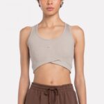 ⁦Reebok Womens' Studio Rib Crop Ash Bra⁩ - الصورة ⁦9⁩