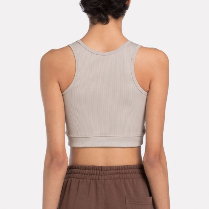 ⁦Reebok Womens' Studio Rib Crop Ash Bra⁩ - الصورة ⁦10⁩