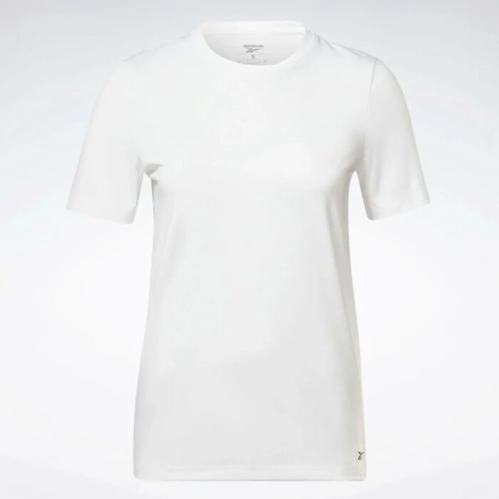 ⁦Reebok Women's ID Train Speedwick Short Sleeve T-Shirt – White⁩ - الصورة ⁦3⁩