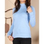 ⁦بلوزة خريفية للنساء لون أزرق سماوي من Sami Boutique⁩ - الصورة ⁦4⁩