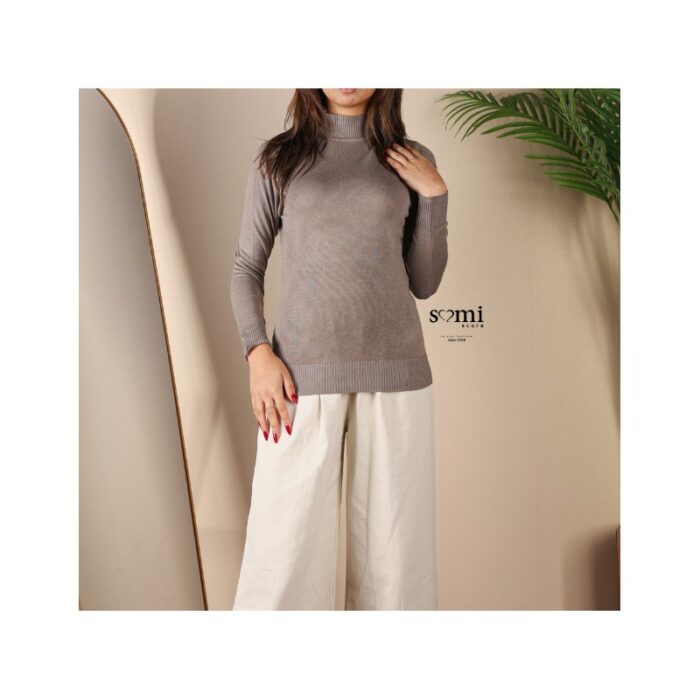 ⁦بلوزة خريفية للنساء لون طحيني من Sami Boutique⁩ - الصورة ⁦2⁩