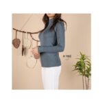 ⁦بلوزة خريفية للنساء لون سكني غامق من Sami Boutique⁩ - الصورة ⁦2⁩