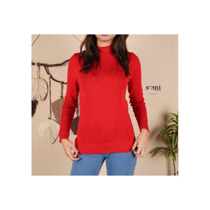 ⁦بلوزة خريفية للنساء لون أحمر من Sami Boutique⁩ - الصورة ⁦2⁩