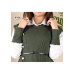 فيست صوف مع قميص وقشاط للنساء لون أخضر من Sami Boutique