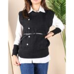 ⁦فيست صوف مع قميص وقشاط للنساء لون أسود من Sami Boutique⁩ - الصورة ⁦4⁩