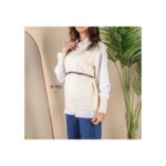 فيست صوف مع قميص وقشاط للنساء لون بيج من Sami Boutique