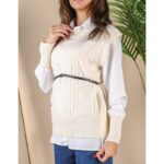 ⁦فيست صوف مع قميص وقشاط للنساء لون بيج من Sami Boutique⁩ - الصورة ⁦4⁩