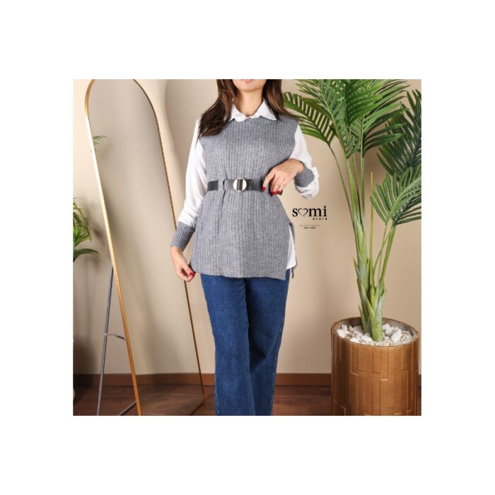 1033755354_67dc81bb33206 فيست صوف مع قميص للنساء لون سكني من Sami Boutique - الصورة 1