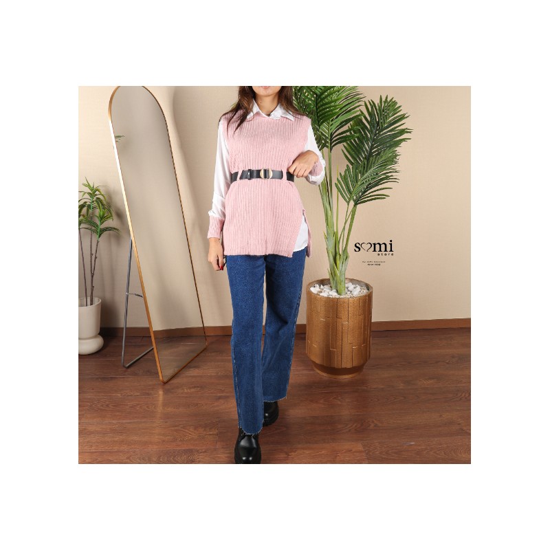 ⁦فيست صوف مع قميص للنساء لون زهري من Sami Boutique⁩ - الصورة ⁦1⁩