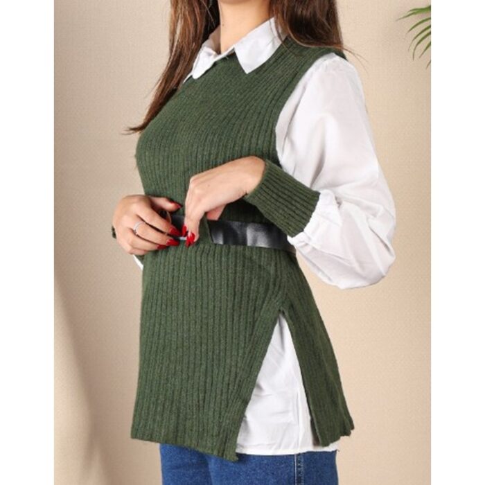 ⁦فيست صوف مع قميص للنساء لون أخضر من Sami Boutique⁩ - الصورة ⁦4⁩
