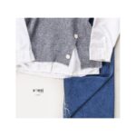 ⁦فيست صوف لون سكني مع قميص أبيض للنساء من Sami Boutique⁩ - الصورة ⁦2⁩