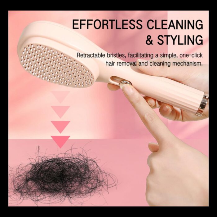 ⁦فرشاة شعر سحرية متعددة الوظائف لون زهري⁩ - الصورة ⁦2⁩