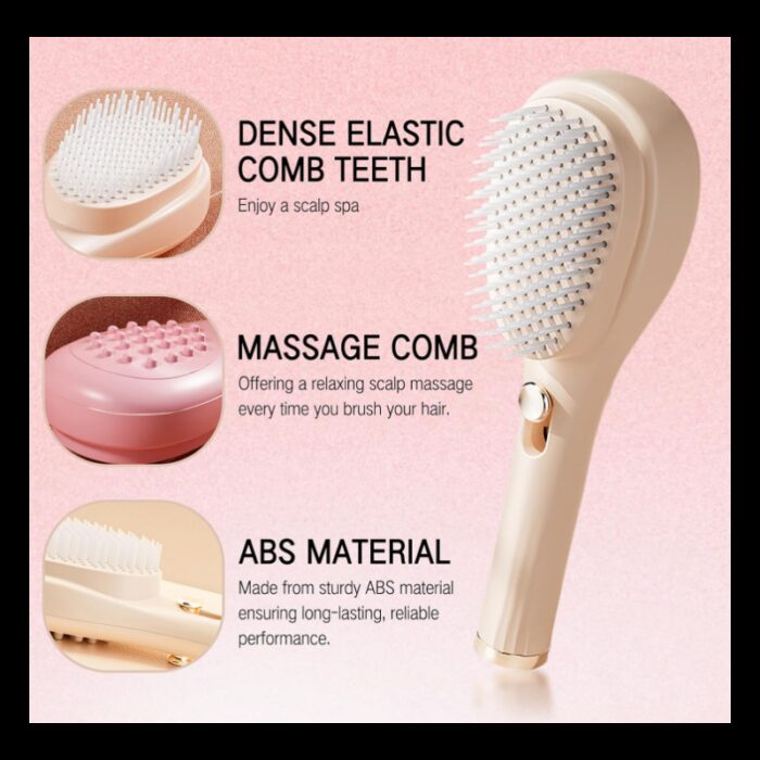 ⁦فرشاة شعر سحرية متعددة الوظائف لون زهري⁩ - الصورة ⁦3⁩