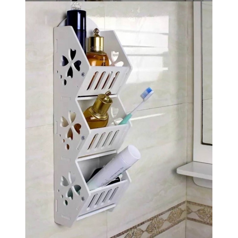 ⁦سلة فوم 3 طبقات سلة مع لاصق وجهين وعلاقة للتثبيت⁩ - الصورة ⁦1⁩