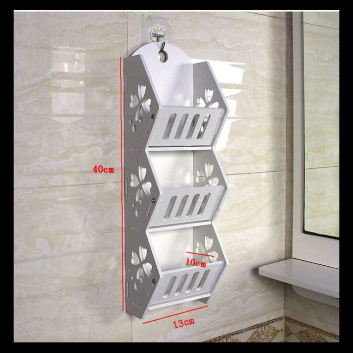 ⁦سلة فوم 3 طبقات سلة مع لاصق وجهين وعلاقة للتثبيت⁩ - الصورة ⁦2⁩