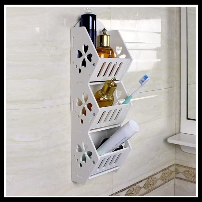 ⁦سلة فوم 3 طبقات سلة مع لاصق وجهين وعلاقة للتثبيت⁩ - الصورة ⁦4⁩