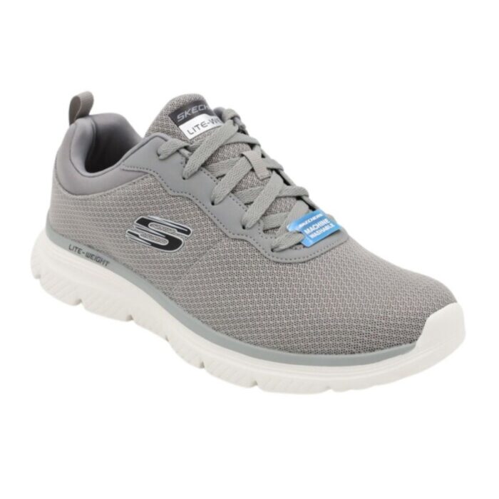 ⁦Skechers Men's Burns 2.0 Dorlus Shoes - حذاء سكيتشرز برنز 2.0 للرجال لون رمادي ونعل أبيض⁩ - الصورة ⁦3⁩