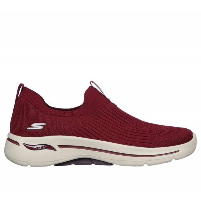 ⁦Skechers Women's GOwalk Arch Fit -Iconic Shoes - حذاء سكيتشرز جو ووك ارش فيت -ايكونك للنساء لون أحمر ونعل أبيض⁩ - الصورة ⁦5⁩