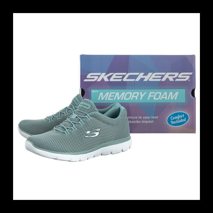 ⁦Skechers Women's Summits - Quick Lapse Shoes حذاء سكيتشرز سوميتس كويك لابس للنساء لون أخضر فاتح ونعل أبيض⁩ - الصورة ⁦7⁩