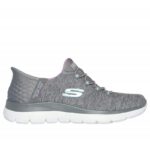 ⁦حذاء سكيتشرز سليب انس: سميت للنساء لون رمادي ونعل ابيض- Skechers Women's Slip-ins: Summits - Dazzling Haze Shoes⁩ - الصورة ⁦2⁩