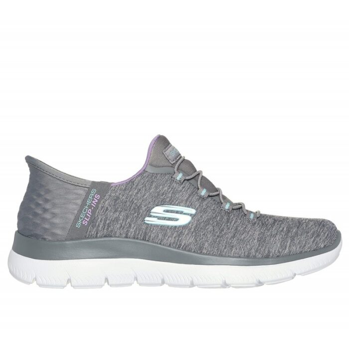 ⁦حذاء سكيتشرز سليب انس: سميت للنساء لون رمادي ونعل ابيض- Skechers Women's Slip-ins: Summits - Dazzling Haze Shoes⁩ - الصورة ⁦2⁩