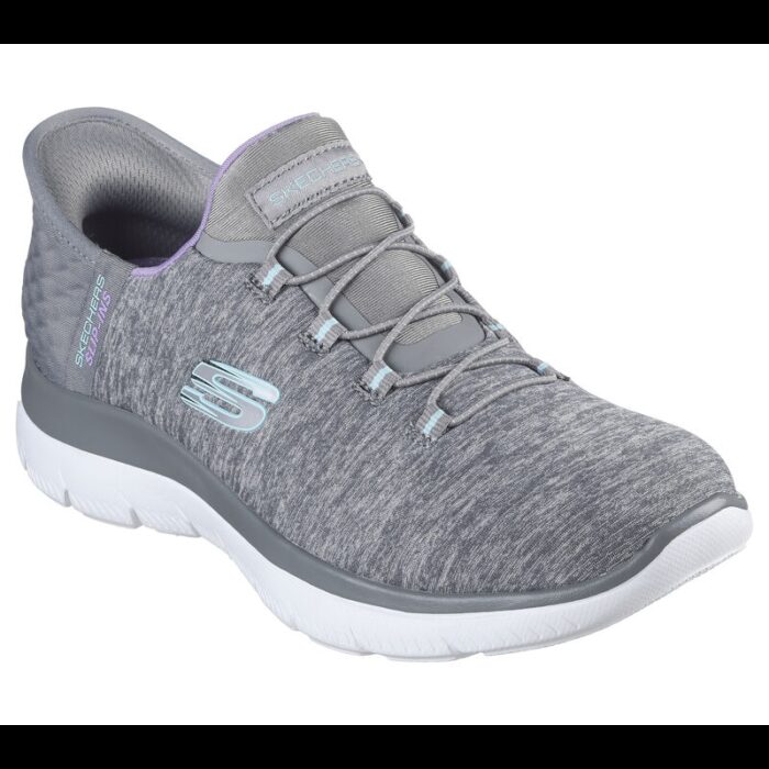 ⁦حذاء سكيتشرز سليب انس: سميت للنساء لون رمادي ونعل ابيض- Skechers Women's Slip-ins: Summits - Dazzling Haze Shoes⁩ - الصورة ⁦6⁩
