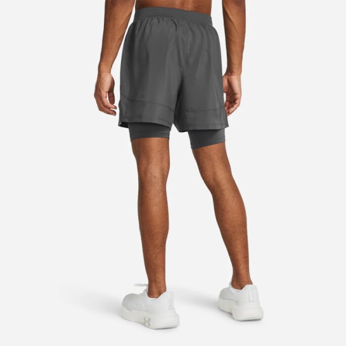 ⁦Under Armour Men's Under Armour Launch 5 Inch 2-In-1 Shorts - Gray⁩ - الصورة ⁦5⁩