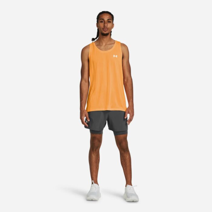 ⁦Under Armour Men's Under Armour Launch 5 Inch 2-In-1 Shorts - Gray⁩ - الصورة ⁦6⁩
