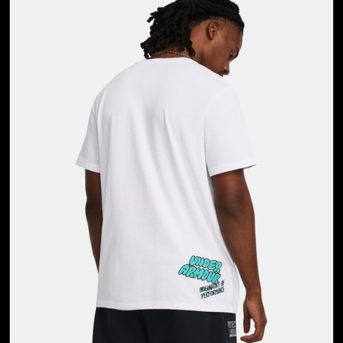 ⁦Under Armour Men's UA Heavyweight Logo Overlay Embroidered Short Sleeve⁩ - الصورة ⁦2⁩