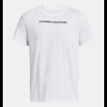 ⁦Under Armour Men's UA Heavyweight Logo Overlay Embroidered Short Sleeve⁩ - الصورة ⁦3⁩